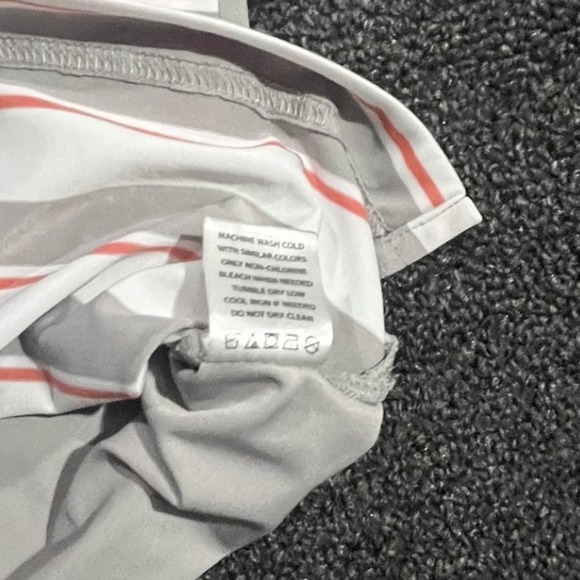 Mens XL Gray White Red Stripe Short Sleeve Golf Polo Shirt Polyester - Picture 7 of 8